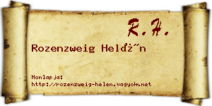 Rozenzweig Helén névjegykártya
